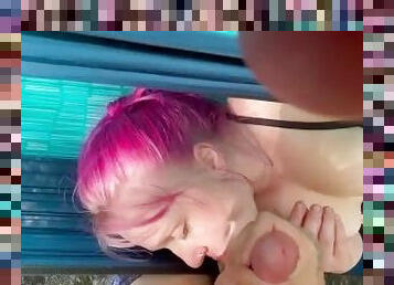 Face fuck my pretty pink haired slut