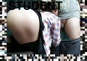 Fucked A Student In Stockings And Skirt