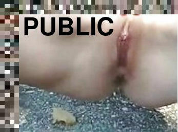 masturbaatio, julkinen, pillu-pussy, vaimo, amatööri, milf, sormettaminen, lunttu, itsensäpaljastelu, puisto