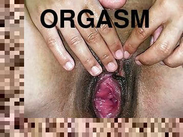 masturbación, orgasmo, coño-pussy, amateur, juguete, latino, con-los-dedos, húmedo, morena