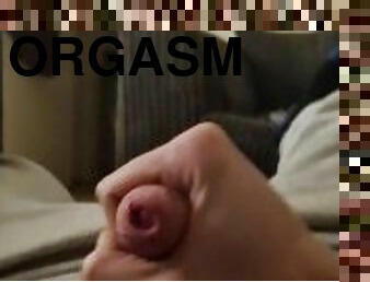 Uncut straight lad moans and cums (big cumshot)