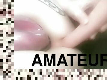 masturbation, chatte-pussy, amateur, anal, jouet, double, point-de-vue, fétiche, solo, réalité