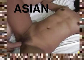 asien, doggy, haarig, muschi, babe, blasen, beule-schuss, schwer, thai, gesichts