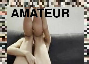 masturbation, chatte-pussy, amateur, couple, doigtage, pieds, horny, solo, humide, brunette