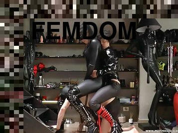 sadomasochismus, 3etwas, reiten, italieniener, fetisch, herrin, brunette, domina