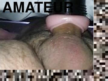 Another night fucking my Fleshlight and watching porn (huge cum shot)