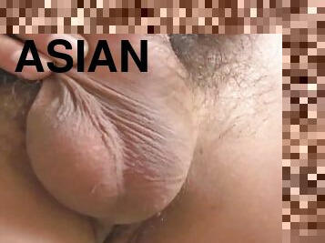 asiatique, poilue, masturbation, ejaculation-sur-le-corps, énorme-bite, gay, branlette, horny, blonde, solo