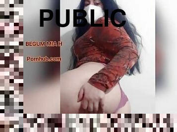 masturbation, public, joufflue, belle, bout-a-bout, petite