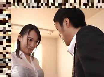 Sweet Japan office babe takes good care of her boss