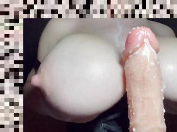 Cum Covered Huge PALE Tits