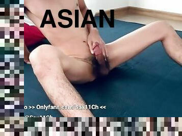 asiático, amador, pénis-grande, brinquedo, gay, punheta, sozinho, pénis