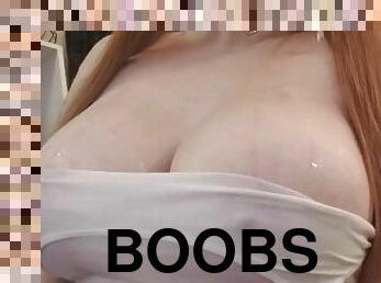 gros-nichons, milf, maman, rousse, point-de-vue, mère, seins, fétiche, blanc, humide