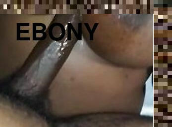 Ebony Teen Lubes Her Big Tits & Let Me TittyFuck
