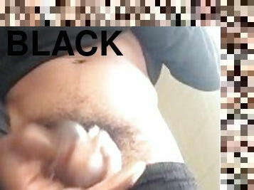 Hood dude swinging massive huge big black dick