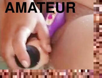 masturbation, chatte-pussy, amateur, jouet, latina, brésil, serrée, solo, dure, sous-leau