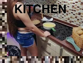 Sexy hot girl is cooking in the kitchen part 30