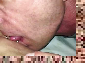 Licking this hot babes delicious, little pussy