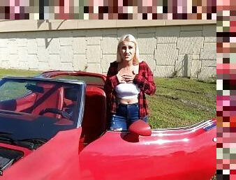 Roadside - Busty Blonde Indica Monroe Rides Mechanics' Big Cock For Repairs Of Her Corvette