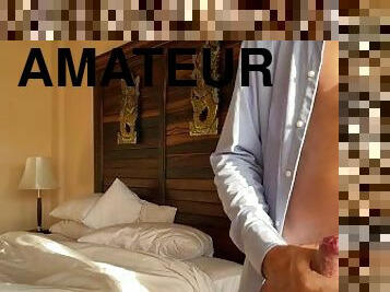 masturbation, amatör, cumshot, juckande, ensam, hotell