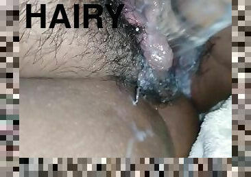 Hairy wet BBW creamy pussy