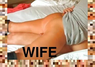 Hotwife slut already full of cum and husband adds seconds