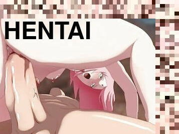 traseiros, anal, adolescente, penetração-de-braço, anime, hentai, rabo