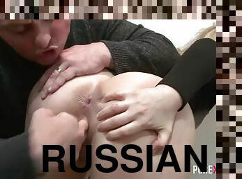 Tattooed slav smashes big butted russian milf olga