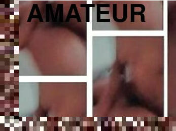 amateur, ejaculation-sur-le-corps, ébène, belle-femme-ronde, dure