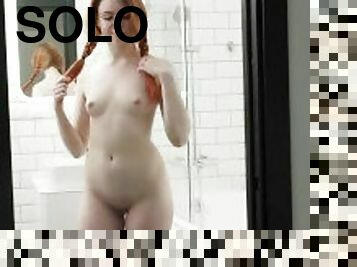 MY18TEENS - Redhead girl wants sex and gets excited in the shower