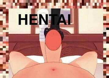 dilettant, füße, gesichtspunkt, anime, hentai