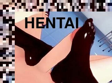 dilettant, junge, füße, gesichtspunkt, anime, hentai