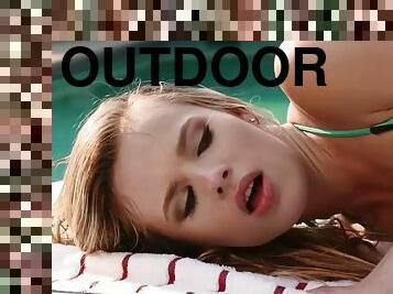 Tempting blonde babe jillian janson enjoys anal sex by the pool