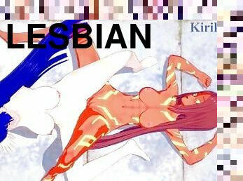 Personified Groudon and Kyogre engage in intense lesbian play - Pokémon Hentai