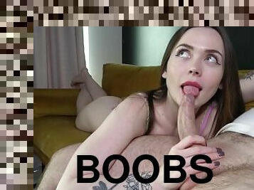 Sexy girl with big ass and juicy boobs deep sucks big cock 4K 60FPS