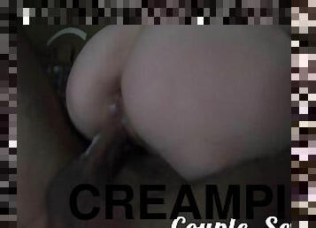 rumpe, orgasme, amatør, cumshot, hjemmelaget, creampie, par, cum, riding, rumpe-butt