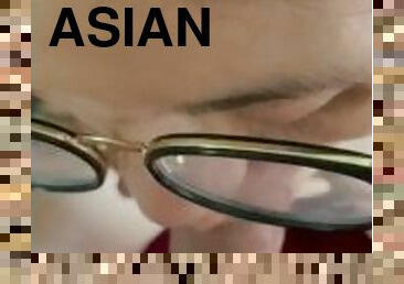 asiatique, lunettes, maigre, amateur, mature, fellation, ejaculation-sur-le-corps, milf, branlette, black