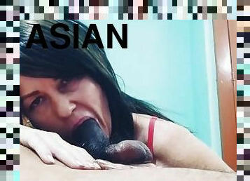 asiatique, amateur, fellation, énorme-bite, interracial, milf, maman, branlette, salope, belle