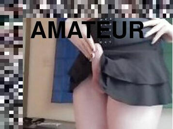 masturbation, amateur, énorme-bite, jouet, fétiche, solo, bite, minijupe, taquinerie