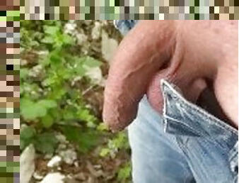 en-plein-air, ejaculation-sur-le-corps, gay, branlette, ejaculation, solo