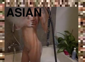 asiático, bañando, tetas-grandes, cuatro-patas, coño-pussy, amateur, corrida, rubia, follando-fucking, fumando