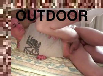 BRIN fucked outdoor by the bif cock ot he top blond KAMERON FROST