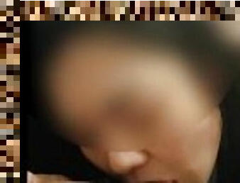 Asian girl suck deepthroat and cum on her face