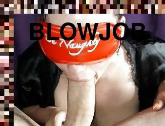 Sloppy blowjob with titfuck