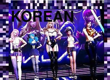 [MMD] GFRIEND - Glass Bead Sexy Kpop Dance Ahri Akali Kaisa Seraphine Gwen KDA League of Legends