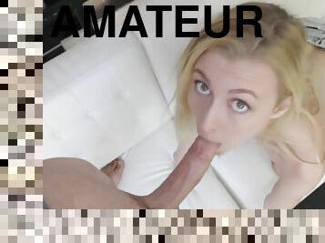 amateur, énorme-bite, fellation-profonde, point-de-vue, sur-le-visage, blonde, talons-hauts