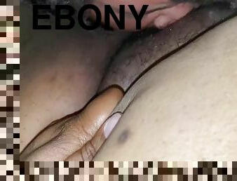 poilue, chatte-pussy, ébène, milf, belle-femme-ronde, butin, assez, action, nympho