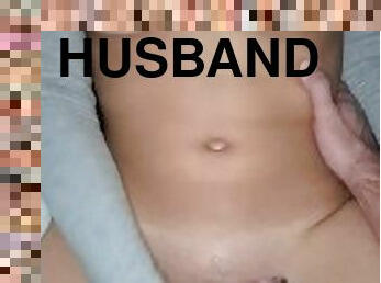 Quick sex before bed. I came on my husband's dick!