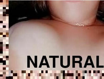 Cum on my huge natural tits!