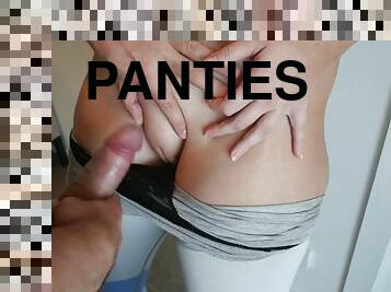 Cum in her panties and yoga pants. Pull em up!