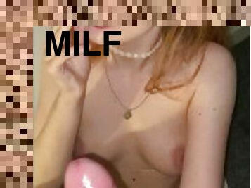 Sexy topless 420 milf sucking hard cock while smoking weed with cumshot